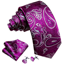 Load image into Gallery viewer, Tyrian Purple Paisley Tie Set