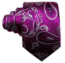 Load image into Gallery viewer, Tyrian Purple Paisley Tie Set