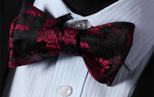 Load image into Gallery viewer, Black and Red Floral Cummerbund Set