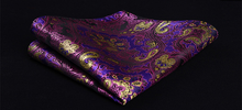 Load image into Gallery viewer, Purple and Gold Paisley Cummerbund Set