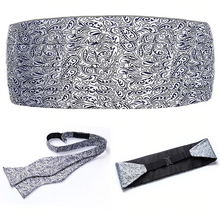 Load image into Gallery viewer, Platinum Paisley Cummerbund Set