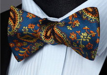Load image into Gallery viewer, Blue and Gold Paisley Cummerbund Set