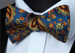 Blue and Gold Paisley Cummerbund Set