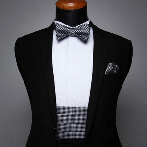 Checkered Geometric Cummerbund Set