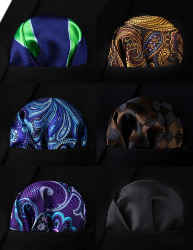 6 Pack Box Set Pocket Squares 109