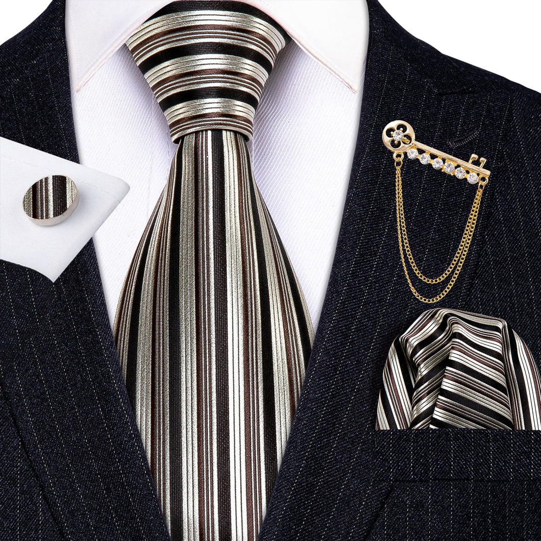 Titanium Striped Tie Set