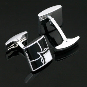 White Corner Silver Cufflinks