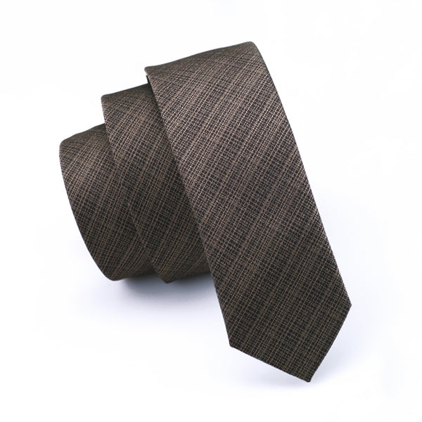 Brown Striped Slim Tie