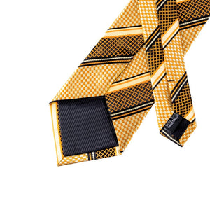 Golden Yellow Striped Tie Set