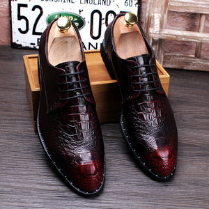 MC Wine Red Crocodile Oxfords