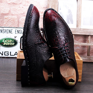 MC Wine Red Crocodile Oxfords