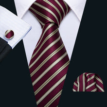 Load image into Gallery viewer, Deep Red Class Striped Tie Set
