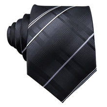 Load image into Gallery viewer, Fifty Shades of Black Striped Tie Set