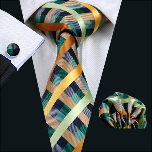 Varicolored Plaid Striped Tie Set