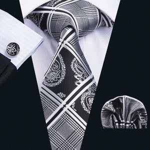 Black and White O.G. Geometric Tie Set