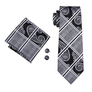 Black and White O.G. Geometric Tie Set