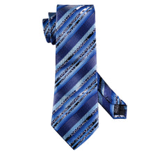 Load image into Gallery viewer, Sapphire Blue Striped Tie Set