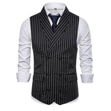 Load image into Gallery viewer, Black O.G. Double Breasted Pin Striped Vest