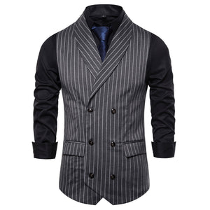 Gray O.G. Double Breasted Pin Striped Vest