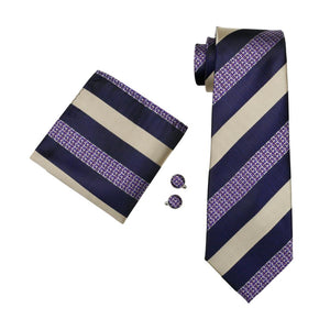 Purple Class Striped Tie Set