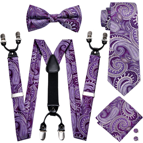 Violet Paisley Suspender Set