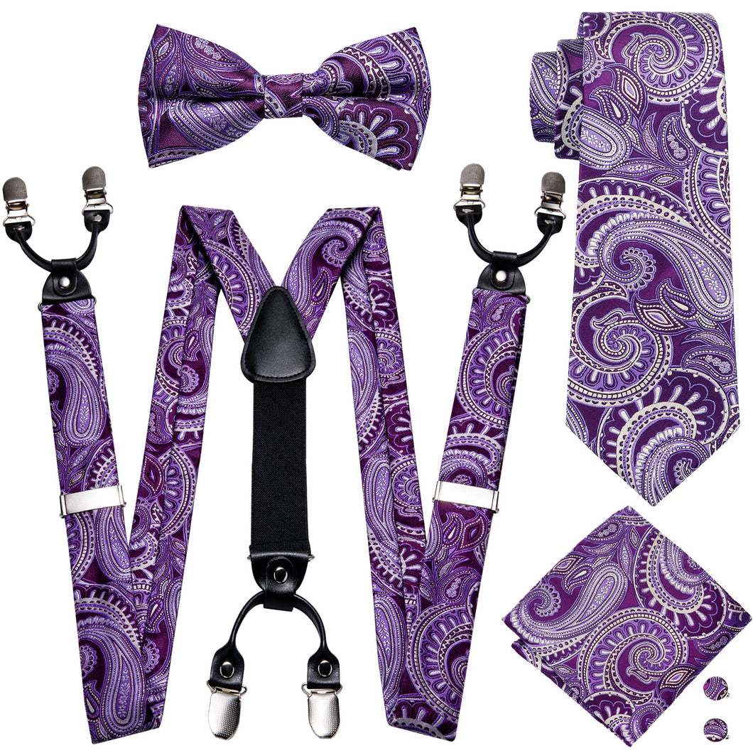 Violet Paisley Suspender Set