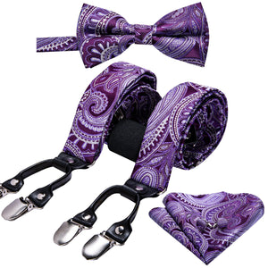Violet Paisley Suspender Set