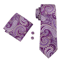 Load image into Gallery viewer, Violet Paisley Suspender Set