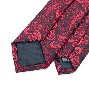 Deep Red Paisley Slim Tie