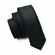 Load image into Gallery viewer, Black Paisley Slim Tie
