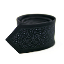 Load image into Gallery viewer, Black Paisley Slim Tie