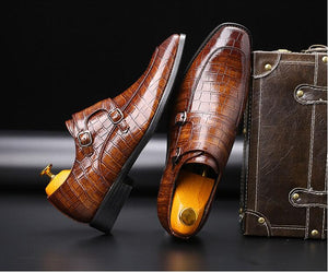 MC Cognac Double Monk Strap Shoes