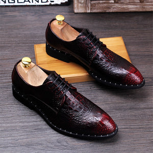 MC Wine Red Crocodile Oxfords