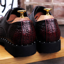 Load image into Gallery viewer, MC Wine Red Crocodile Oxfords