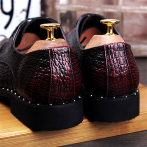 MC Wine Red Crocodile Oxfords