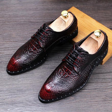 Load image into Gallery viewer, MC Wine Red Crocodile Oxfords