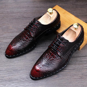 MC Wine Red Crocodile Oxfords