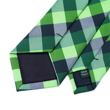 Load image into Gallery viewer, Green and Blue Plaid Slim Tie