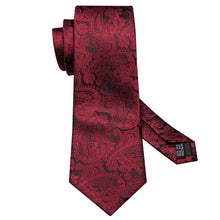 Load image into Gallery viewer, Carmine Red Paisley Tie Set