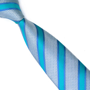 Sky Blue Striped Slim Tie