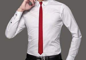 Red and Black Striped Slim Tie