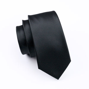 Satin Black Solid Silk Tie