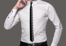Load image into Gallery viewer, White and Black Geometric Slim Tie