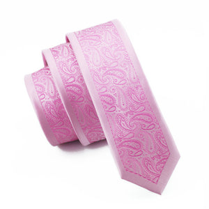 Pink Paisley Slim Tie