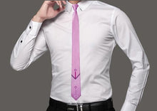 Load image into Gallery viewer, Rose Pink Geometric Slim Tie