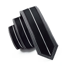 Load image into Gallery viewer, Midnight Black Geometric Slim Tie