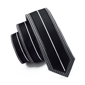 Midnight Black Geometric Slim Tie