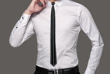 Load image into Gallery viewer, Midnight Black Geometric Slim Tie