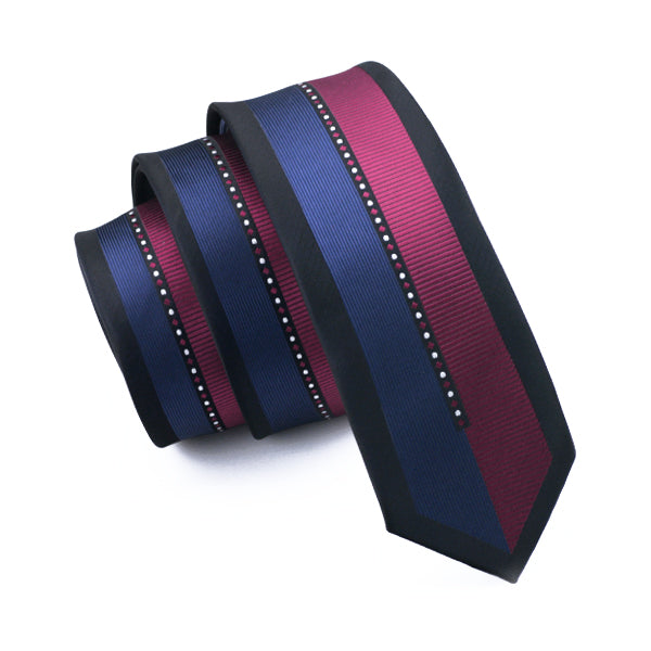 Blue and Red Geometric Slim Tie
