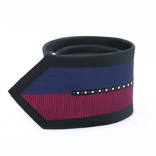 Load image into Gallery viewer, Blue and Red Geometric Slim Tie